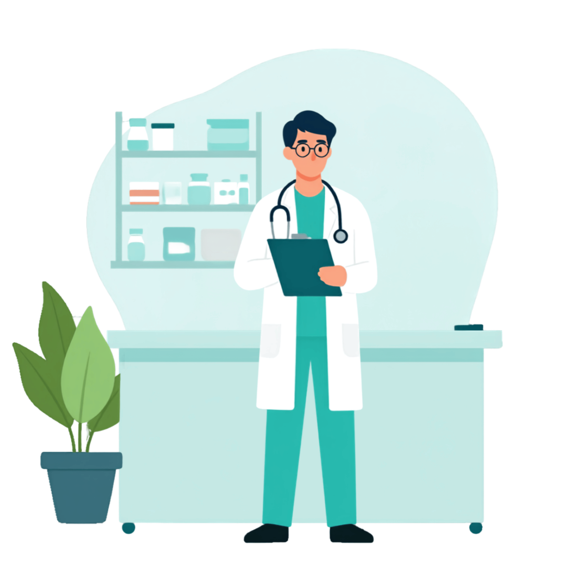 Clinician in a pharmacy consultation room
